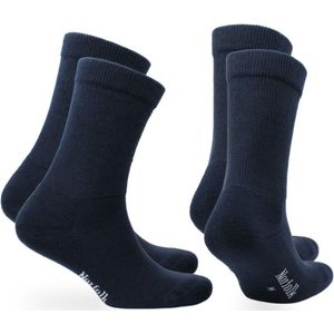 Norfolk - 2 paar - Stretch+ Extra Wijde Sokken - Katoenen Sokken met Demping - Diabetes sokken - Blauwe - 35-38 - Rio