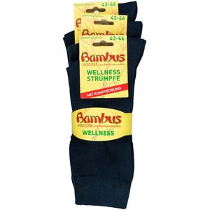 Bamboe sokken - 3 paar - navy blauw - normale schachtlengte - maat 39/42