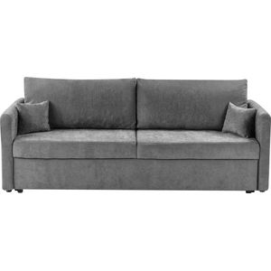 BLEIK - Slaapbank met opbergruimte - Lichtgrijs - Polyester