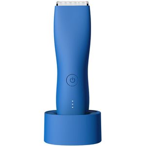 Trimmer voor lichaamshaar voor mannen, scheerapparaat voor vrouwen, epilator, bikinilijntrimmer, scheerapparaat voor liezen en lichaam, baardscheerapparaat voor armen, blauw (met voet)