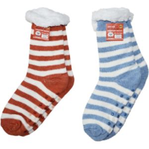 HEAT BOOSTER® Huissokken / Huttensokken / Cadeau Sokken met Teddy en ABS Zool 1560