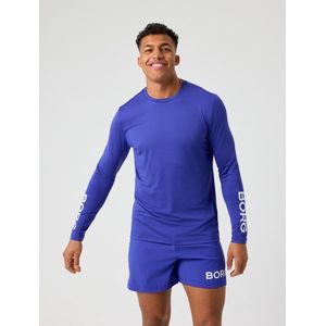 Björn Borg Longsleeve Sportshirt Heren - Sportshirt met Lange Mouwen - Clematis Blauw - Maat L