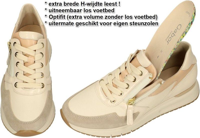 Gabor -Dames - crÈme - sneakers - maat 41