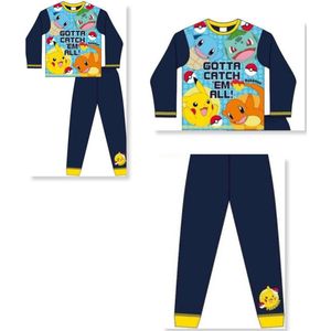 Pokémon Pikachu - Pyjama - Maat 110/116 - Blauw met Geel - Kinderpyjama