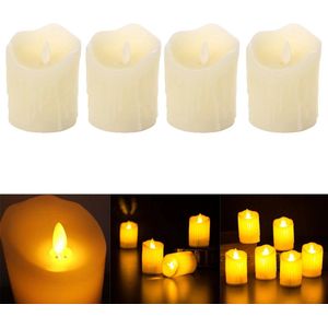 LED Kaarsen 5x7 cm - set van 4 - met Timer