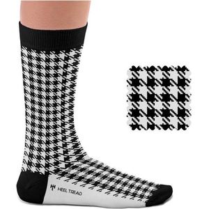 Heel Treed herensokken Pied de poule zwart