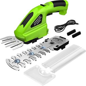 Draadloze Snoeischaar met 2 Messen - 7.2V Accu Buxusschaar voor Tuin en Erven