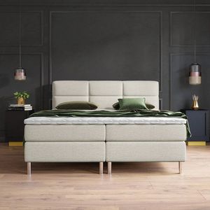 Amstel Beige Boxspringx200 Inclusief matras en topper