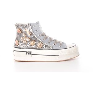 Nan-Ku dames hoge sneaker Starlink canvas gijs