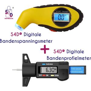 S4D® - Digitale Bandenspanningsmeter + Digitale Bandenprofielmeter Set - Ga Veilig Op Weg - Doe De Bandencheck