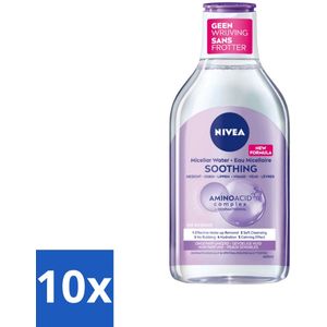 10 x NIVEA - Micellair Water - Essentials Verzachtend - Gevoelige huid - Met Aminozuren & Dexpanthenol - Make-up Verwijderaar - 400 ml - Micellair Water - Gezichtsreiniging - Make-up Verwijderaar - Gevoelige Huid - Aminozuren