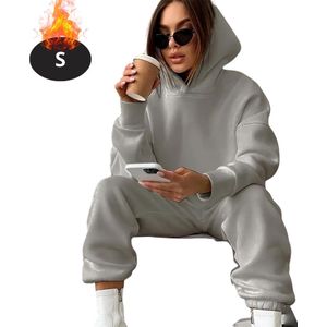 Nivard Joggingpak - Huispak - Volwassenen - Trainingspak - Comfortabel - Joggingsbroek - Tracksuit - Dames - Zilver - S