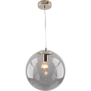 Olucia Dolf - Design Hanglamp - Glas/Metaal - Nikkel - Bol - 30 cm