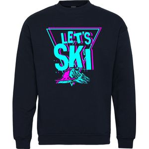 Sweater Let's Ski | Apres Ski Verkleedkleren | Fout Skipak | Apres Ski Outfit | Navy | maat 140/152
