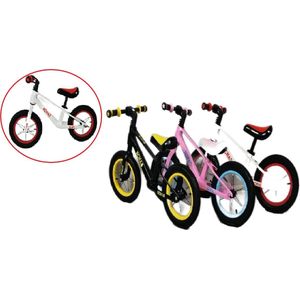 Loopfiets- kindersportbalans fiets - Fiets zonder pedaal - competitieve kindersportbalans fiets - 14 inch - voor kinderen van 3 4 5 6 7 jaar voor jongens en meisjes - Verstelbare stoel - Luchtbanden - Comfortabel en zeer licht - Zwart en Wit