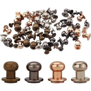 40 Set 4 Kleuren 8x10x10mm Ronde Hoofd Schroef Knop Studs - Chicago Schroef Klinknagels Post - Voor Thuis DIY Lederen Reparaties - Ambachten Bagage Jassen - Portemonnee Handtas .