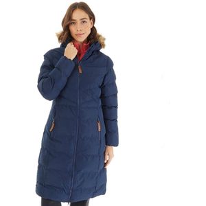 Trespass Lange waterdichte gewatteerde jas met capuchon Dames marineblauw maat XL