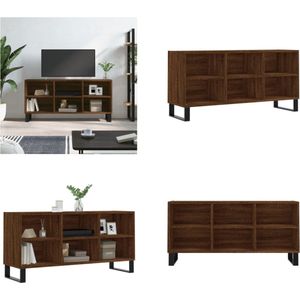 vidaXL Tv-meubel 103-5x30x50 cm bewerkt hout bruineikenkleurig - Tv-meubel - Tv-meubelen - Tv Kast - Opbergkast
