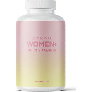 Cabau Women+ Multi Vitamines - 90 capsules - Meer dan 24 vitamines & mineralen - Perfect afgestemd op de behoefte van powervrouwen - Rijk aan ijzer, zink en vitamine B