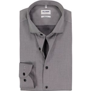 OLYMP - Level 5 - Body Fit Overhemd - Antraciet Grijs - Mouwlengte 7