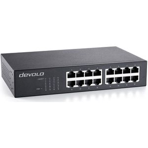 16-Poorts Gigabit Switch - Zwart - Stroomvoorziening via Ethernet - Ventilatorloos Design