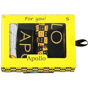 Apollo - Giftbox boxershorts smileys - Maat S - Ondergoed heren - Giftbox mannen - Vrolijke boxeshort - Cadeaudoos - Boxershort jongens