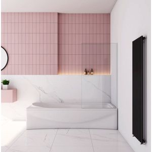 Badwand Black Primrose 1-Delig 80x140 6Mm Helder Glas Antikalk mat zwart
