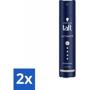 2 x Taft - Ultimate 5+ - Haarspray - Maximale stevigheid - 250 ml - Haarspray - Taft - Maximale Fixatie - Glans - Haarlak