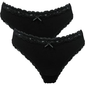 After Eden - My Basic - Dames String - Zwart - Multipack 2 stuks