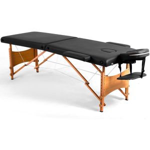 Fitby - Massagetafel - Inklapbaar - Behandeltafel - Zwart - Hoogte Verstelbaar - 185x60cm
