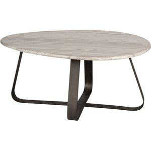 PTMD Muka coffeetable low dark grey base white marble