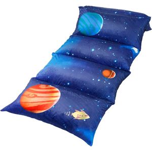 Craze vloerkussen bed lounger cover, gezellig en stijlvol voor kinderen en volwassenen, fauteuil vloerkussen voor ultiem comfort, dutjemat voor peuters, alleen hoes, Galaxy, King