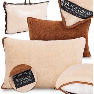 Camel Wol Kussen 70x40cm - Natuurlijke Wol, Anti-allergisch