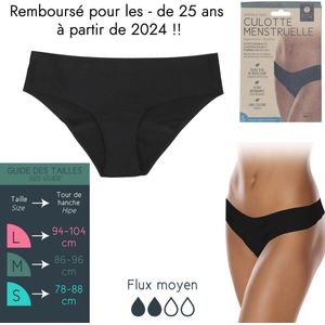 Menstruatie onderbroek - Ecologisch en economisch - 8 uur bescherming - Naadloos - Ultra-absorberend - Zwart - Maat L