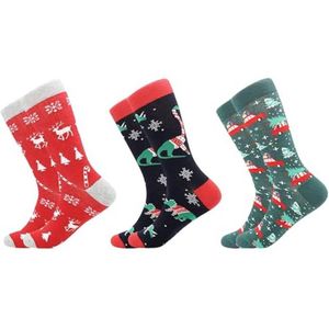 Kleurschattige Kerstsokken voor Heren - 3 Paar Warme Dikke Wintersokken