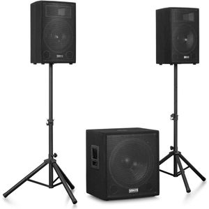 Vonyx VX1218BT - Geluidsinstallatie - Compleet met Sub en Tops - 1200W - Actieve 2.1 Geluidsinstallatie
