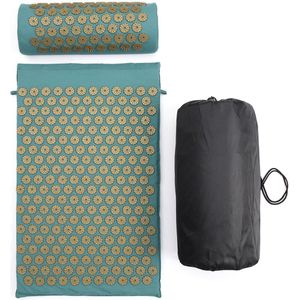 Acupressuurmatset - Spijkermat met Spijkerkussen - Acupunctuur Kussen - Incl. Draagtas - Voor het verlichten van rugpijn, hoofd, nekpijn