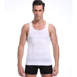 WiseGoods Corrigerend Shirt Mannen - Shapewear Shirt Heren - Figuurcorrigerend Ondershirt - Onderhemd  - Mouwloos Hemd - L - Wit