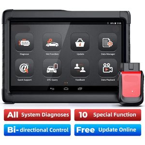 OBD2 Scanner - Diagnosecomputer - OBD - Auto Scanner - Met ABS SRS Reset - EPB BMS Olie Reset - Bluetooth - Volledige Systeemdiagnose - 10.1 Inch - Android Tablet