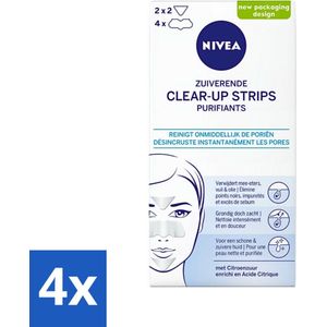 NIVEA - Reinigingsstrips - Zuiverende Neusstrips - Tegen Mee-eters - Gezichtsreiniger - 6 Reinigingsstrips - Voordeelverpakking - 4 stuks