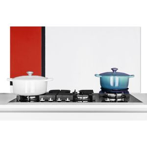 Spatscherm keuken 100x50 cm - Kookplaat achterwand Compositie - Piet Mondriaan - Muurbeschermer - Spatwand fornuis - Hoogwaardig aluminium