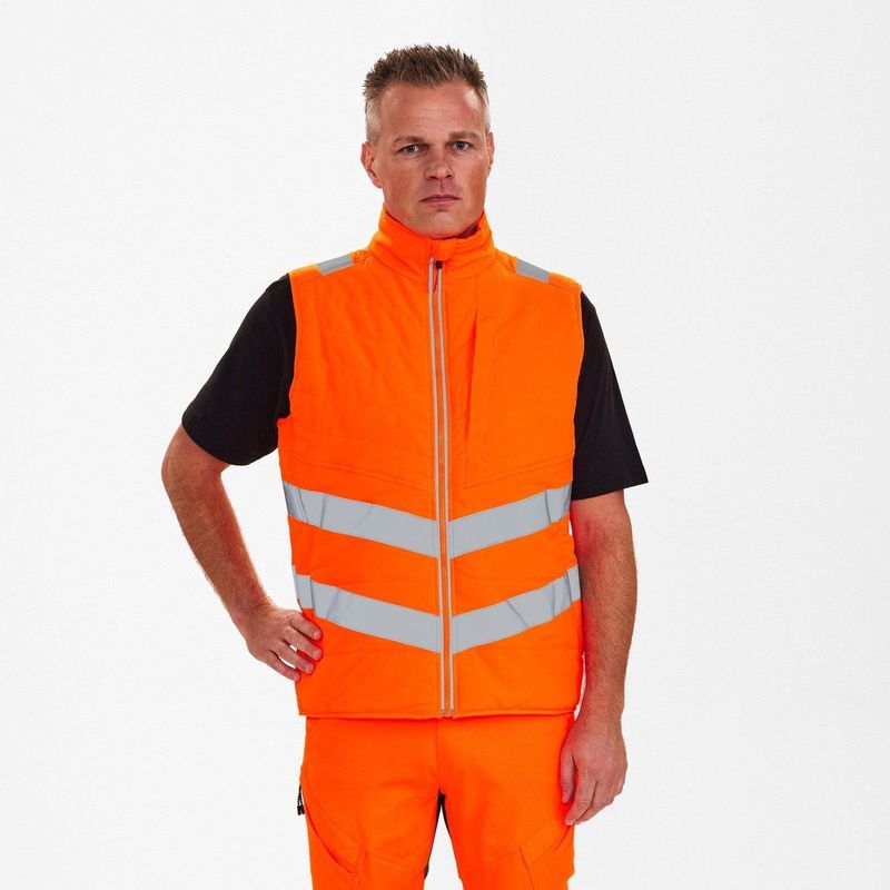 Engel Safety gewatteerd bodywarmer 5159-158 - Hi-vis Orange - L