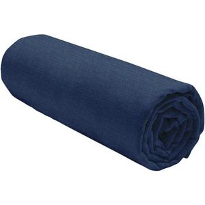 Hoeslaken uni chiné donkerblauw flanel