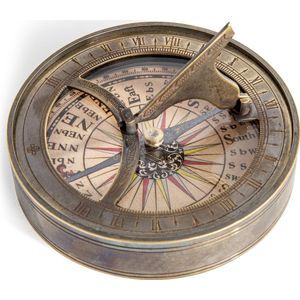 Authentic Models - 18de eeuwse Reiszonnewijzer & Kompas""18th C. Sundial & Compass"" 8.5 x 2.5 cm