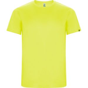 Fluorescent Geel unisex ECO sportshirt korte mouwen 'Imola' merk Roly maat 104 / 4