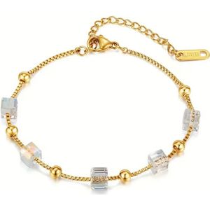 Lucardi - Eve - Eve gold plated armband met zirkonia