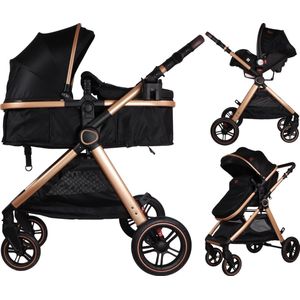 Ding Liam Black/Rose 3-in-1 Combi Kinderwagen Incl. Autostoel DI-381712