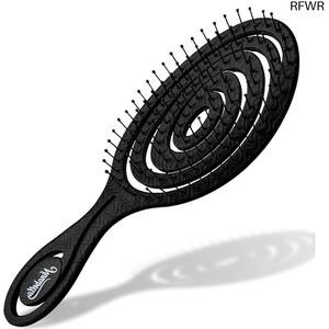 RFWR® Antiklit Haarborstel voor Dames en Heren - Spiraalvormige Detangler Brush - Geschikt voor Krullen en Steil Haar - Zwart