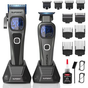 Professionele Haartrimmer voor Mannen - Baardkappers en Zero-Gapped Trimmer Combinatie met Oplader en 10.000 rpm Motor