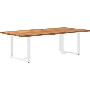 vidaXL - Eettafel - rechthoekig - 240x120x74 - cm - massief - eikenhout - lichtbruin
